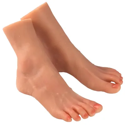 Silikon-Kunstfuß, weiblich, getönt, 1 Paar, EU 37, 21,5 cm