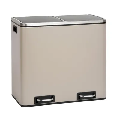 Image de SVITA TM2X24 Poubelle à pédale 48 litres Poubelle intérieure Système de tri Taupe