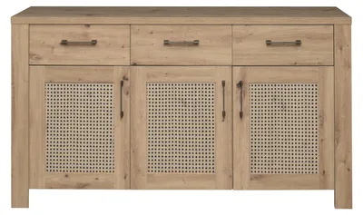 Produktbild von FURNARO Sideboard Mares Kommode Schrank asteiche/wiener geflecht B/H/T: 162x89x42 cm