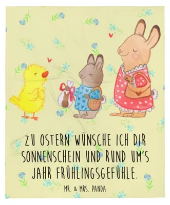 Produktbild von Mr. & Mrs. Panda Tagesdecke Ostern Geschenke - Blumig - Geschenk, Sofaüberwurf, Frühling, Kuscheldecke, Sofadecke, Winterdecke, Ostereier, Hase, Ostergeschenke