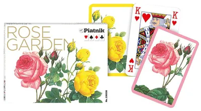Image de Cartes à jouer Rose Garden, 2 jeux de 55 cartes chacun, présentées dans un étui double