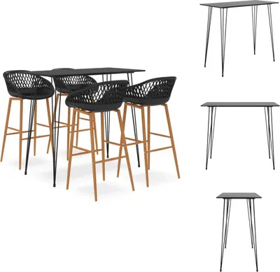 Produktbild von vidaXL 5-tlg. Bar-Set Schwarz -  Essgruppen
