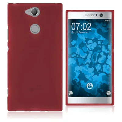 Produktbild von PhoneNatic Case kompatibel mit Sony Xperia XA2 - rot Silikon Hülle matt Cover