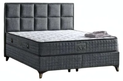 Obrázek produktu pro Čalouněná postel Manželská postel s úložným prostorem Postel 180x200 cm Postel se skříňovými pružinami Základna postele