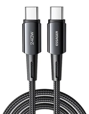 Obrázek produktu pro Kabel Essager, USB-C na USB-C, 240W, 1 metr, šedý