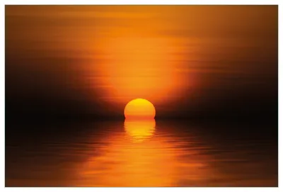 Produktbild von Wallario Küchenrückwand aus Glas, Größe: 90 x 60 cm, Motiv: Sonnenuntergang über dem Wasser II | Spritzschutz | abwischbar | pflegeleicht | in