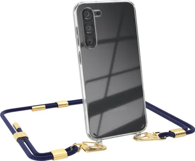 Produktbild von EAZY CASE Handykette für Samsung Galaxy S23 Plus, Transparente Silikonhülle mit Band, Clear Case, abnehmbar in  Blau