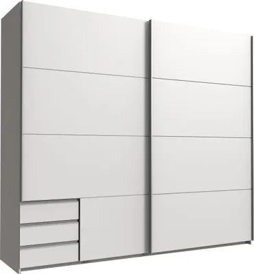 Produktbild von Schwebetürenschrank >Seattle< in WEISS - 225x208x65cm (BxHxT)