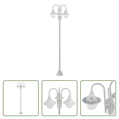 Obrázek produktu pro The Living Store Zahradní sloupkové světlo E27 220 cm hliníkové 3 lucerny bílé