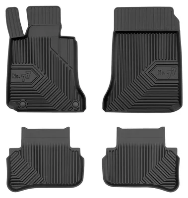 Image de Tapis de sol en caoutchouc pour Mercedes-Benz Klasa C S204 2007-2014 (break) – 4 pièces, noirs, sur mesure