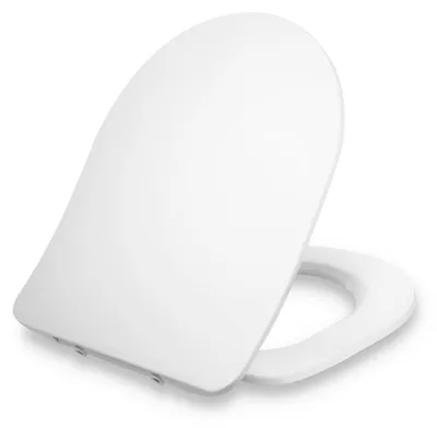 Produktbild von Dombach® Premium Toilettendeckel mit Absenkautomatik Abnehmbar (Weiß) WC Sitz mit Absenkautomatik, Klodeckel mit Absenkautomatik, Klobrille, Toilettensitz, WC Deckel, Toilettenbrille Klobrille, D-Form