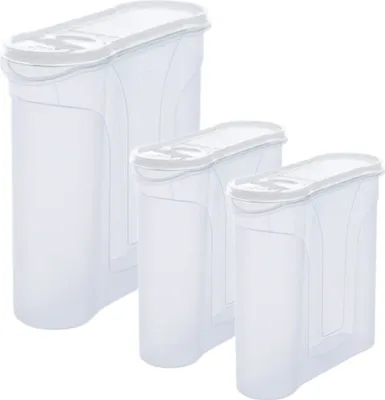 Produktbild von Novaliv Schüttdosen 3er SPARSET Vorratsdosen zum Streuen 4l + 2,4l + 2,4l Dosen mit Deckel für Müsli Mehl Zucker Dosen Küchen Organizer Food Box Meal-Prep-Boxen Aufbewahrungsdosen für die Küche
