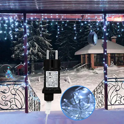 Immagine prodotto di TolleTour 200 LED ghiaccioli Natale finestra fata luci all'aperto, bianco freddo