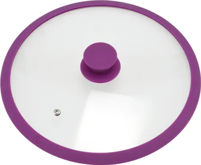 Obrázek produktu pro Skleněná poklice se silikonovým okrajem pro hrnce a pánve o průměru 28 cm, fialová