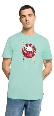 Produktbild von Spreadshirt Hello Kitty Japan Kimono Kirschblüten Männer Premium T-Shirt, 4XL, Mint