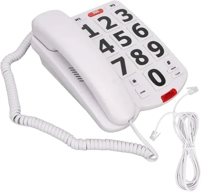 Produktbild von Seniorentelefon mit großen Tasten, Festnetztelefon, Kurzwahl, Lautstärkeregler, ABS Material