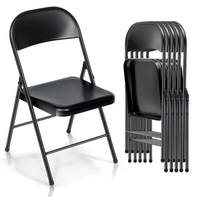 Produktbild von Klappstühle 4er Set, bis 204kg belastbar, Metall Klappstuhl Ideal als Terrassenstuhl & Küchenstühle & Gartenstühle