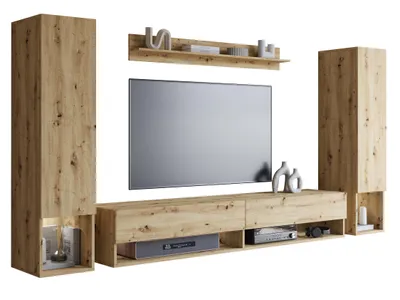 Produktbild von MINIO go for it, Wohnwand "AMY II", hängend, 4-Teilig, Artisan Eiche Farbe