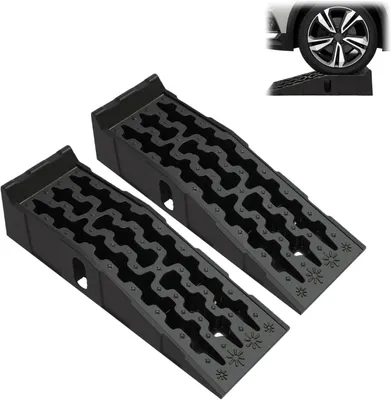 Immagine prodotto di Set di rampe di sollevamento - Piattaforma per ponte elevatore - Manutenzione veicoli - Elevata capacità di carico - 7 tonnellate - Nero