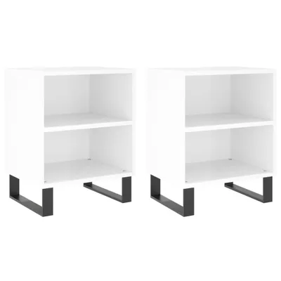Produktbild von Möbel Nachttisch, 2er Set, Beistelltisch, - multifunktional& Moderne - Hochglanz-Weiß 40x30x50 cm Holzwerkstoff - Nachttische & -schränke CLORIS6197500