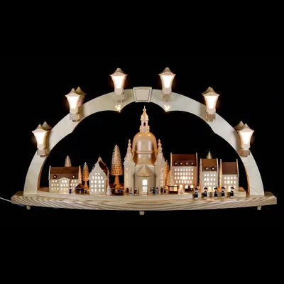 Productafbeelding van Schwibbogen van de Frauenkirche met de Striezelmarkt (80x43 cm) van Richard Glässer