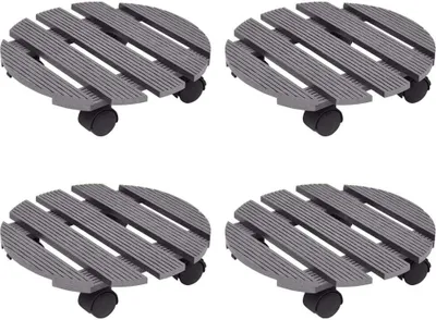 Produktbild von Pflanzenroller 4 Stk. Grau Ø30x7,5 cm WPC