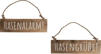 Produktbild von Freese Holz-Schild Hasenalarm braun, 41 x 12 cm