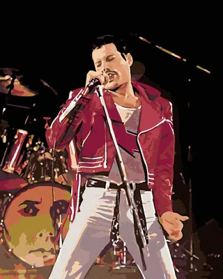 Produktbild von Diamondi - Diamond painting - FREDDIE AUF DER BÜHNE, 40X50 cm, mit Keilrahmen (bereits gespannt)