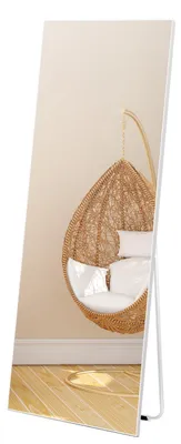 Produktbild von Standspiegel 165 x 51 cm Weiß PVC-Rahmen Gehärtetes Glas