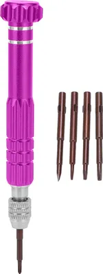 Produktbild von 5-in-1 Schraubendreher-Werkzeugset aus Aluminiumlegierung für Uhren, Schmuck und Handy-Reparaturen (Lila)