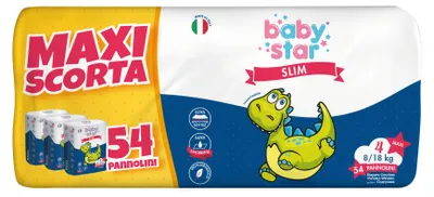 Produktbild von PANNOLINI BABYSTAR SLIM MAXISCORTA, Größe 4, 54 Stück
