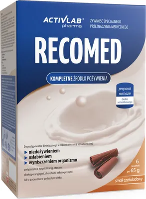 Produktbild von Activlab RECOMED 6 x 65 g (Beutel), Lebensmittel für besondere medizinische Zwecke, eine vollwertige Nahrungsquelle - Schokolade
