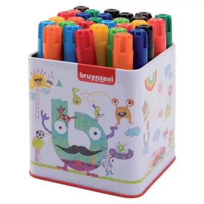Image de Bruynzeel Stylos feutres épais en tube, 30pcs.