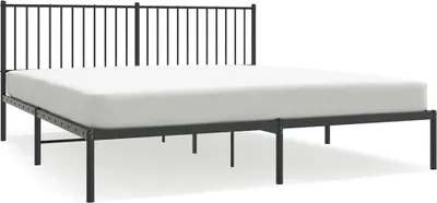 Obrázok produktu pre vidaXL Detská posteľ s čelom kovová čierna 183x213 cm
