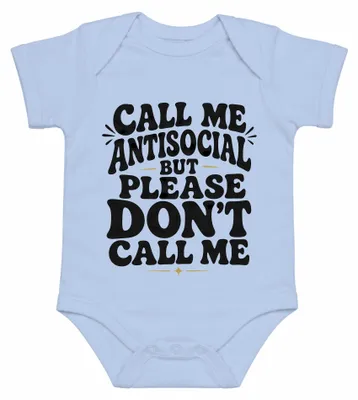 Imagen del producto de Llámame antisocial, pero por favor, no me llaméis Lustig. Declaración sarcástica. Bebé, azul celeste, talla 12/18