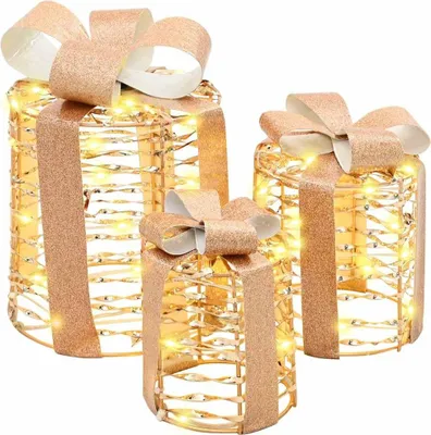 Immagine prodotto di Decorazione Scatola Regalo con 60 LED 3 pcs 20 x 20 x 20 cm PET