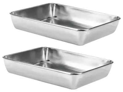 Immagine prodotto di Set di 2 teglie da forno in acciaio inossidabile, 30 x 24 cm