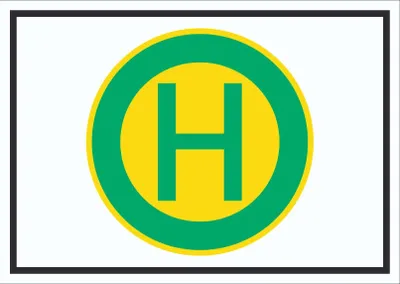 Produktbild von Schild Haltestelle Symbol A5 Rückseite selbstklebend