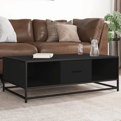 Produktbild von "2026 Promotion" Couchtisch Wohnzimmer - Kaffeetisch - Schwarz 100x57x35 cm Holzwerkstoff und Metall - Sofatisch CC30664
