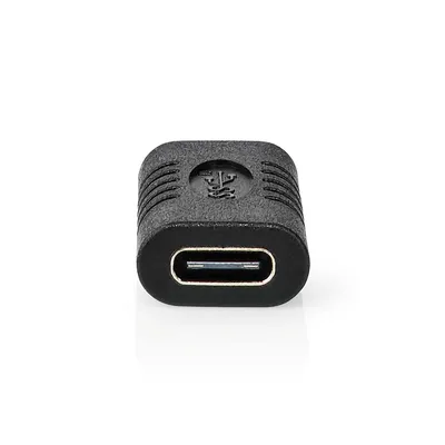 Immagine prodotto di Adattatore USB-C Nedis - USB 3.2 Gen 2 - USB-C femmina - USB-C femmina - 4K@60Hz - 10 Gbps - Rotondo - Nichelato - Nero - Busta
