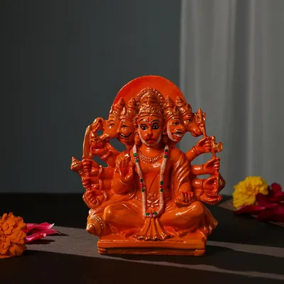 Panchmukhi Hanuman Statue, Polyresin, 5 x 2,5 x 6 Zoll, Sammlerfigur
