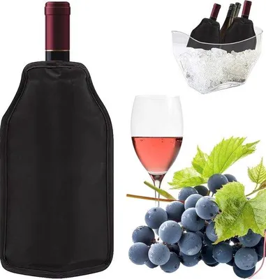 Obrázok produktu pre Vodotesný držiak na fľaše vína s ramenným popruhom – na víno, šumivé víno a minerálku – ideálny na pikniky a oslavy – čierny – praktický na cesty