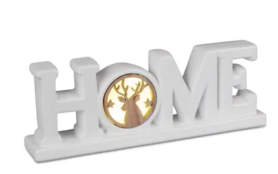 Produktbild von LED Dekoobjekt Schriftzug HOME mit Hirsch L. 31cm Formano W23