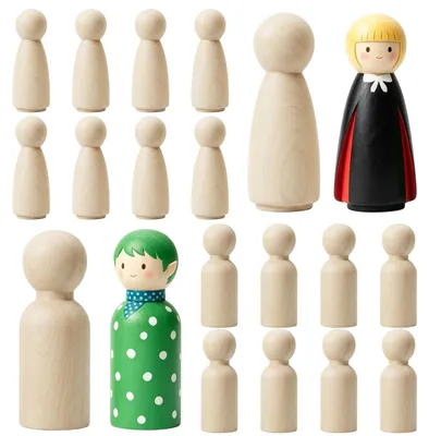 20 DIY Holzfiguren zum Bemalen, 7,5 cm, naturbelassen