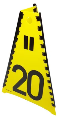 Produktbild von Dönges Nummernsatz 1-20, gelb, 200 mm (Nummernpyramiden Markierungpyramide)