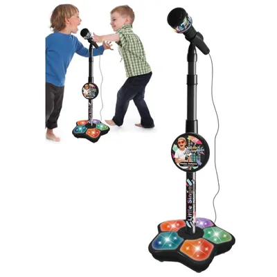 Produktbild von Kinder Karaoke Mikrofon mit Ständer Schwarz LED Licht Höhenverstellbar Spielzeug