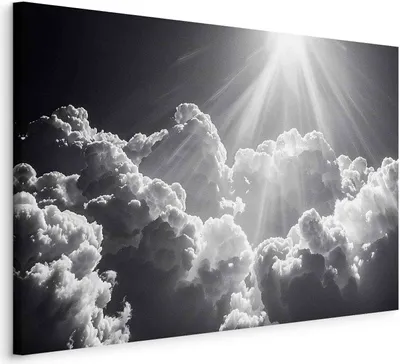 Produktbild von Vlies Leinwandbild - Hope in the Clouds: Inspiring Rays of the Sun – Awaken Emotions 30x20 cm Muster b-H-10041-b-a