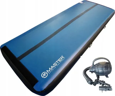 Produktbild von Airtrack MASTER aufblasbare Matte 400 x 150 x 30 cm – blau – schwarz