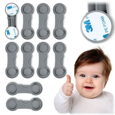 Produktbild von Ricokids 798301 Schranköffnungssicherung, 10 Stück, grau