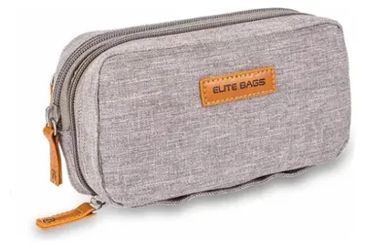 Imagen del producto de Bolsa refrigerante para diabéticos con varios compartimentos, de 17x10x6 cm, color gris, ideal para llevar